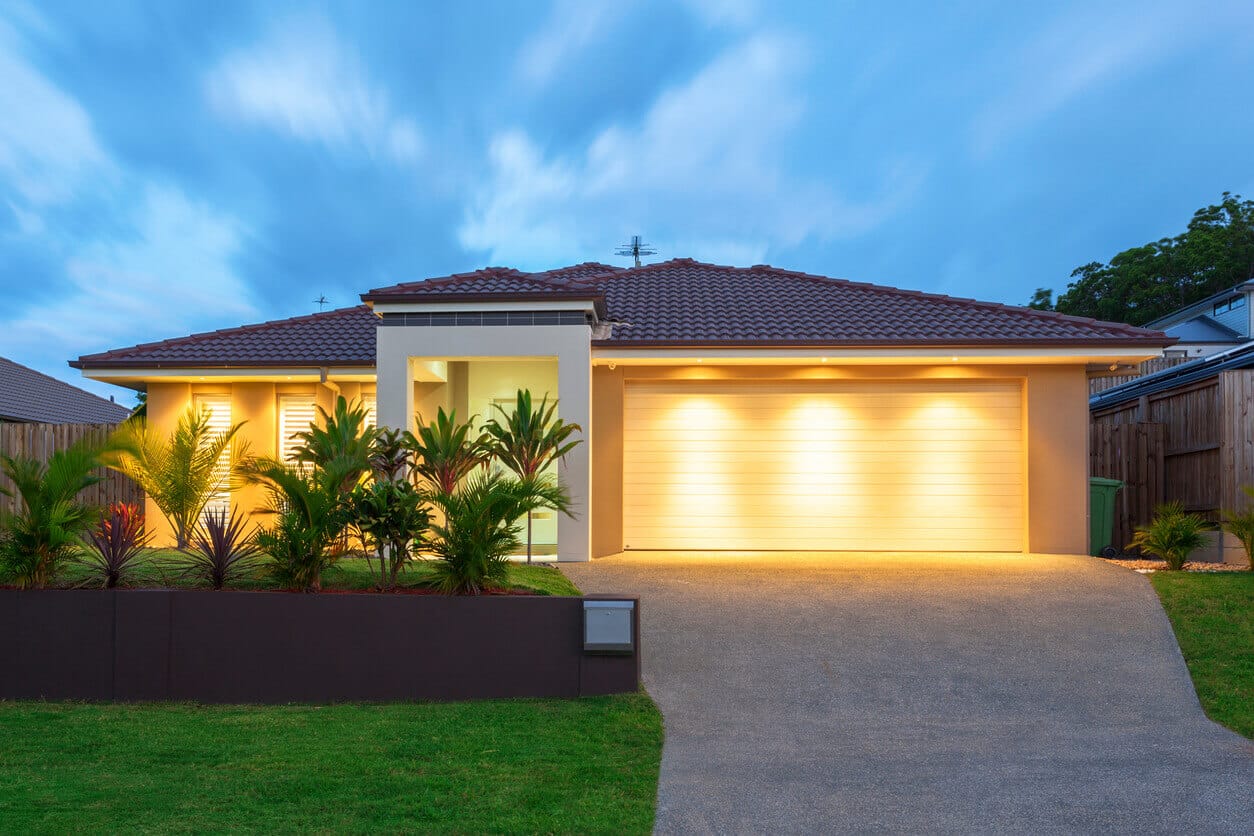 A Brisbane home at dusk