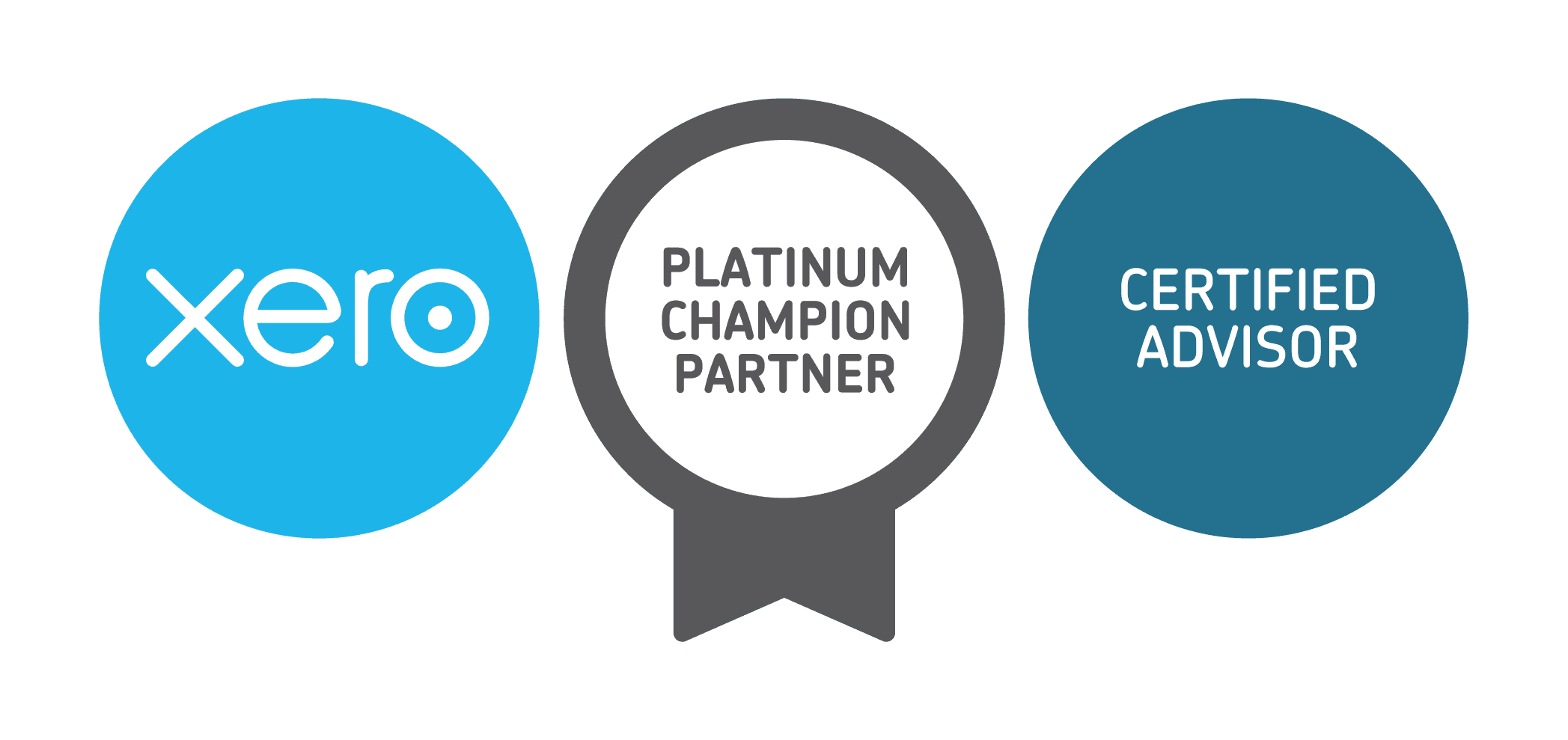 Xero Platinum Champion Partner and Certified Advisor badges